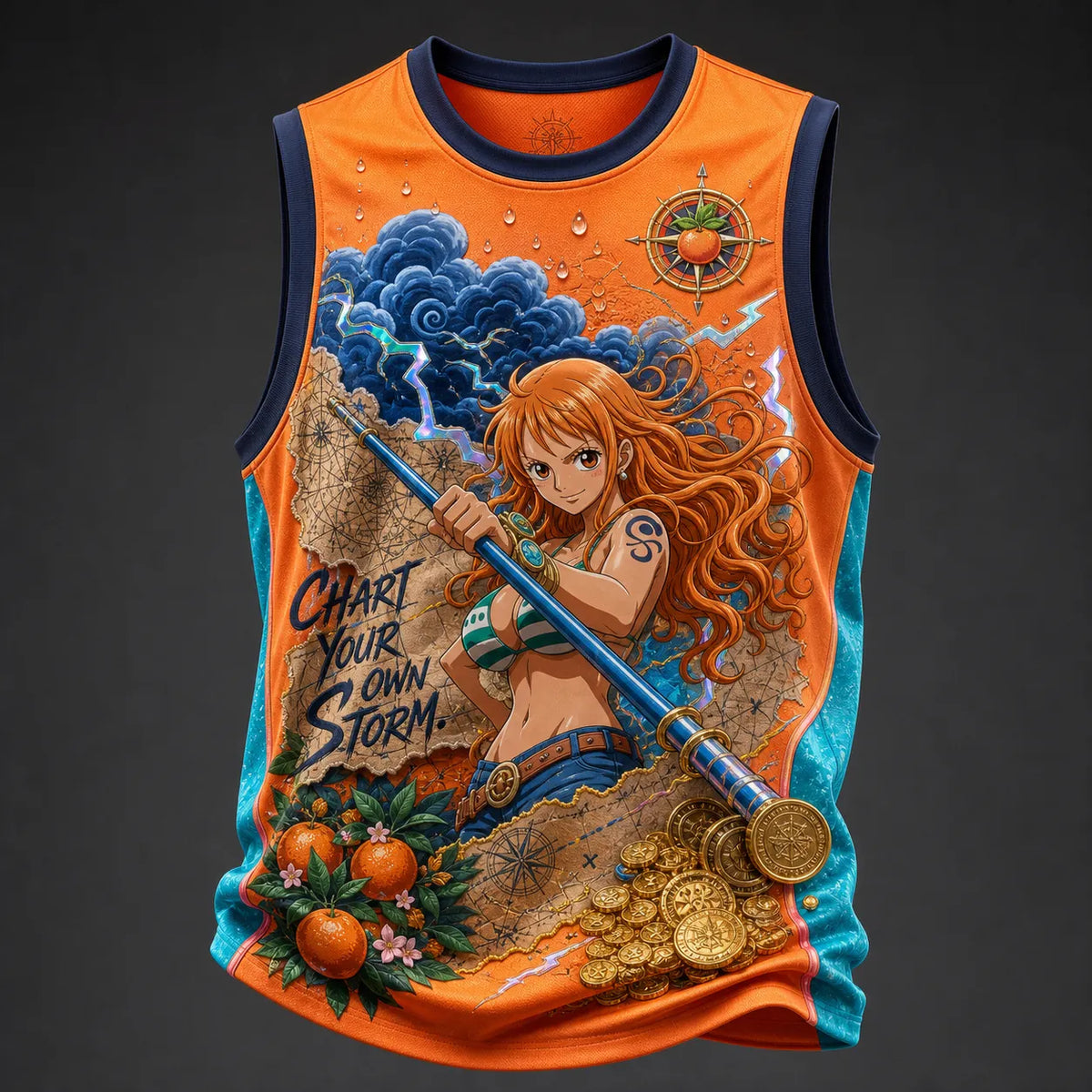One Piece Pirate Crew Graphic Crew-Neck Tank Top