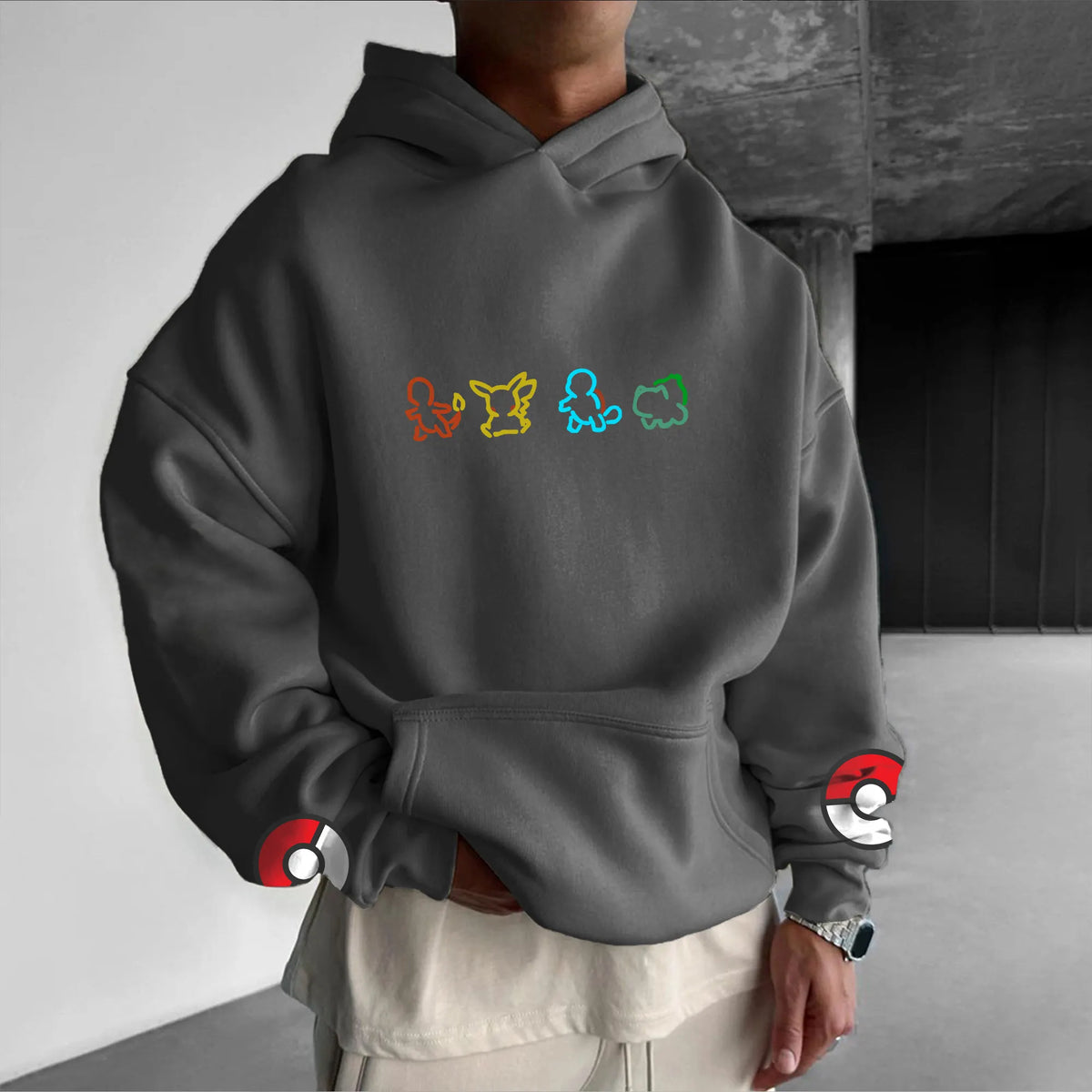 PKM-Unisex Anime Graphic Streetwear Vintage Hoodie