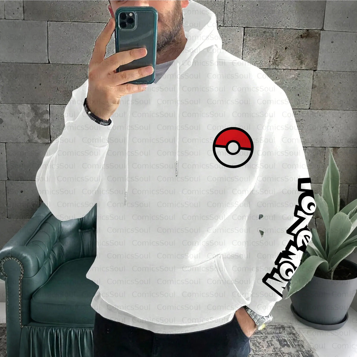 PKM-Unisex Anime Inspired Vintage Plush Hoodie