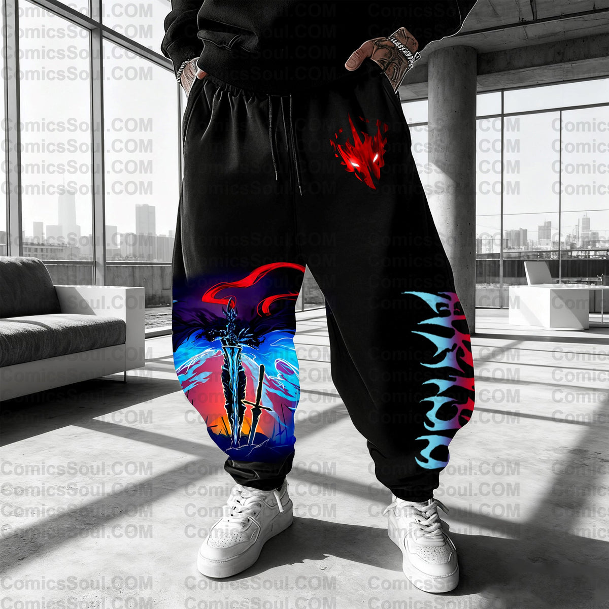 SL-Unisex Anime Inspired Vintage Plush Pants