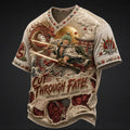 One Piece Pirate Crew Print V-Neck T-Shirt