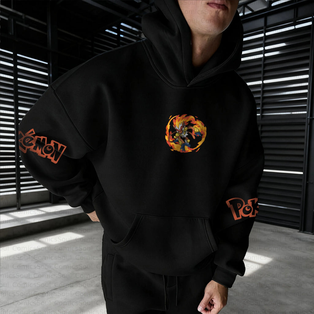 PKM-Unisex Anime Inspired Vintage Plush Hoodie