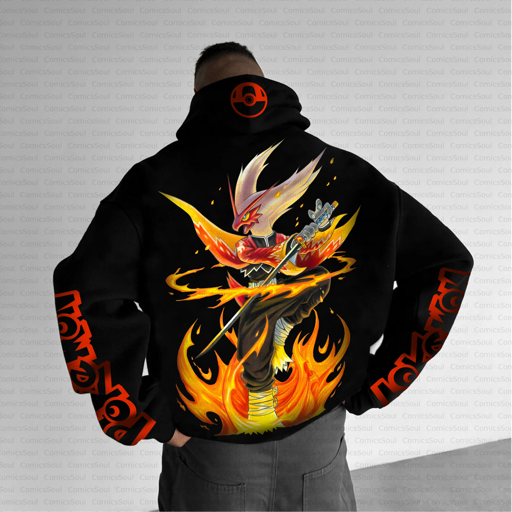 PKM-Unisex Anime Inspired Vintage Plush Hoodie