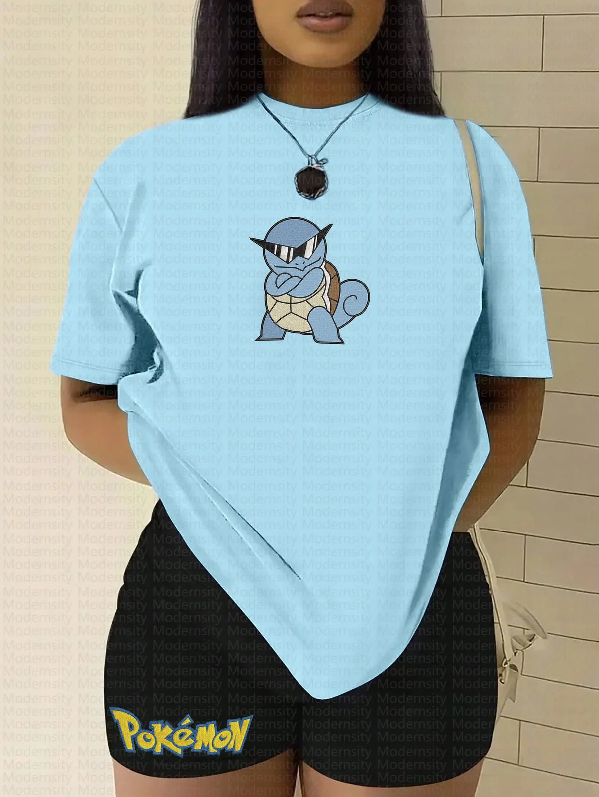 PKM-"Squirtle" Anime Inspired Vintage Embroidered T-Shirt
