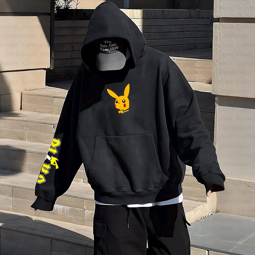 PKM-Unisex Anime Inspired Vintage Plush Hoodie