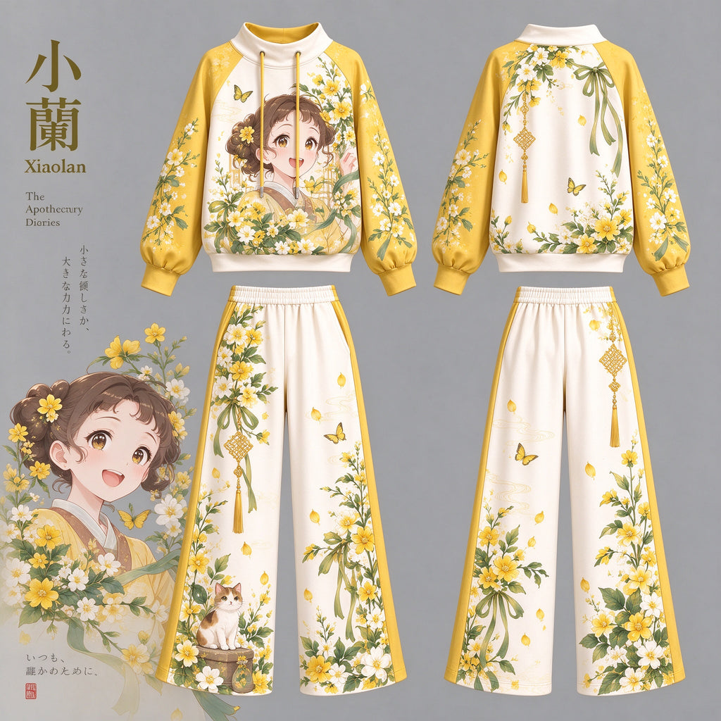 The Apothecary Diaries Xiaolan vintage hoodie and shorts set