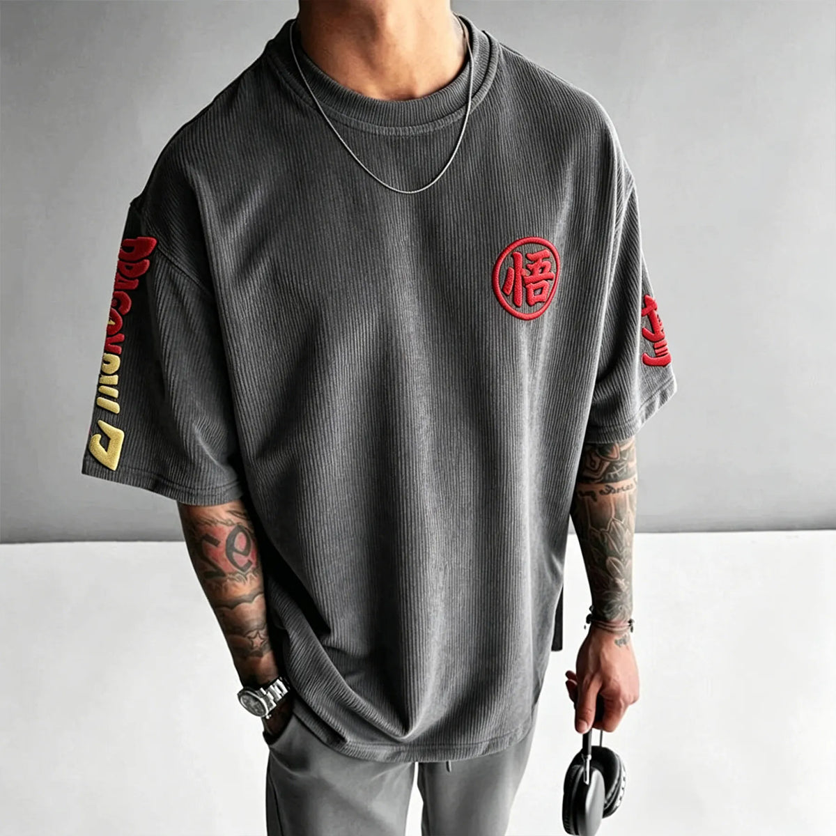 Dragon Ball Unisex Anime Inspired Vintage Corduroy T-Shirt
