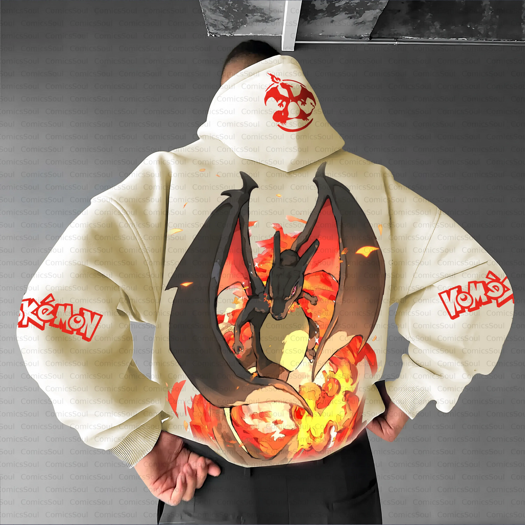 PKM-Unisex Anime Inspired Vintage Plush Hoodie