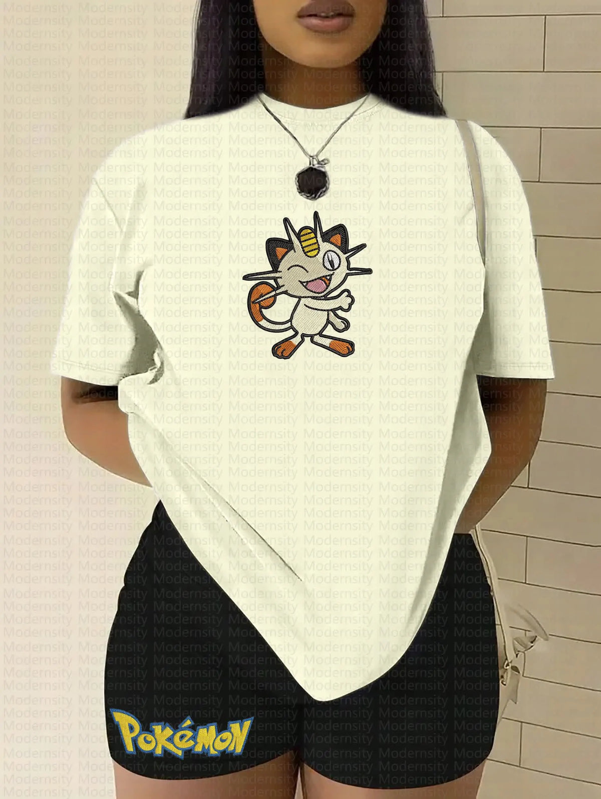 PKM-"Meowth" Anime Inspired Vintage Embroidered T-Shirt