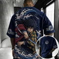 KNY Unisex Anime-Style Retro Corduroy Oversized T-Shirt