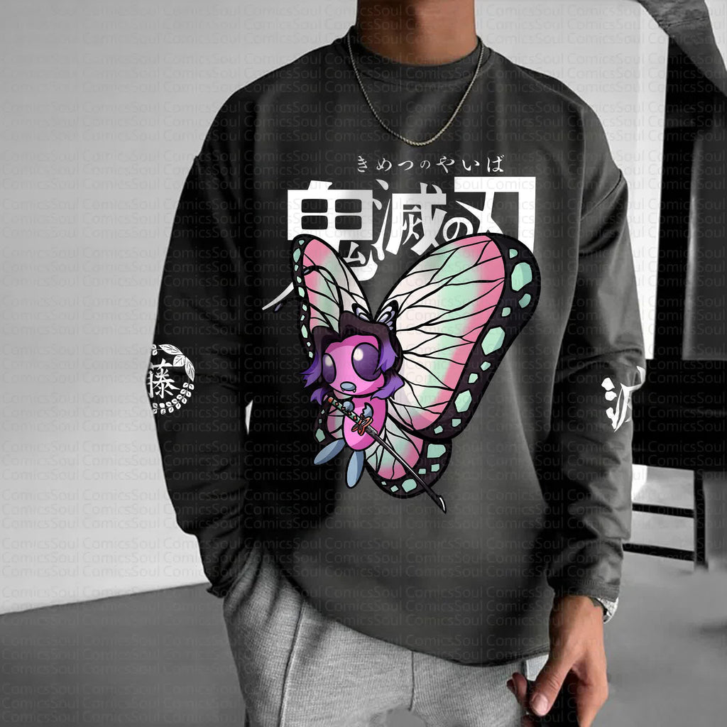PKM-Unisex Anime Graphic Streetwear Vintage Long-Sleeved T-shirt