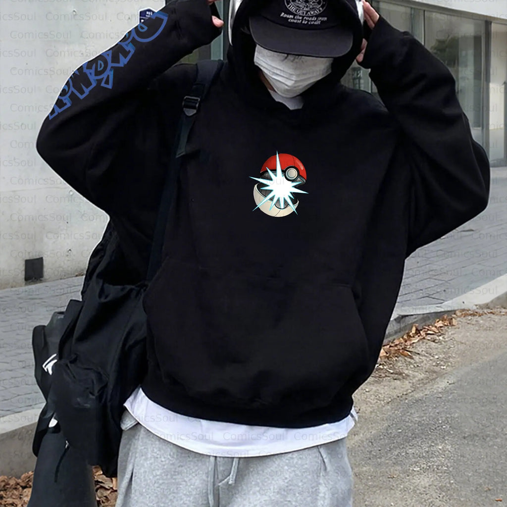 PKM-Unisex Anime Inspired Vintage Plush Hoodie