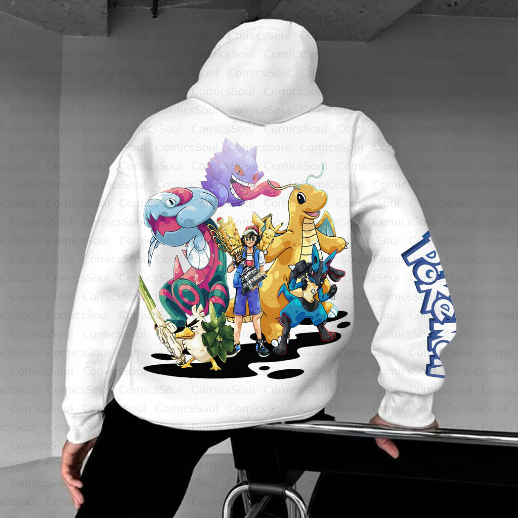 PKM-Unisex Anime Inspired Vintage Plush Hoodie