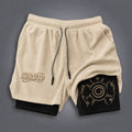 NINDO Unisex Double-layer Shorts With Anime Print