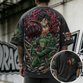 One Piece Unisex Anime-Style Retro Corduroy Oversized T-Shirt