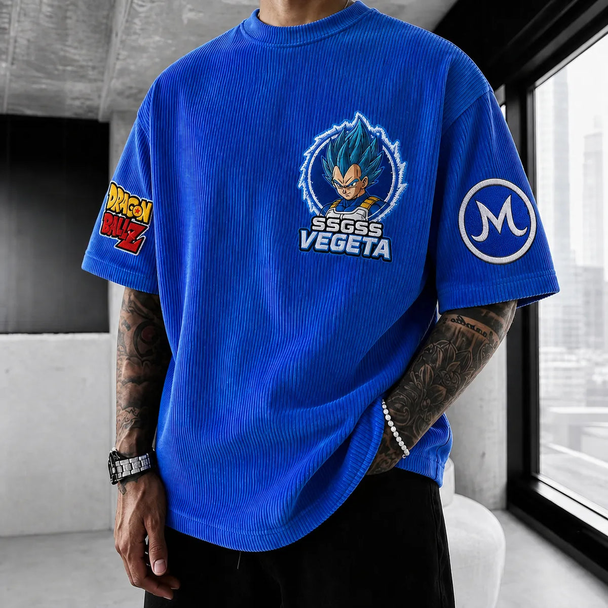 Dragon Ball Unisex Short-Sleeve Corduroy T-Shirt With Anime Print