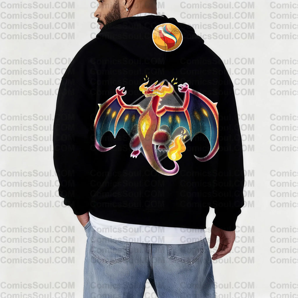 PKM-Unisex Graphic Streetwear Vintage Zipper Cardigan Plush Hoodie