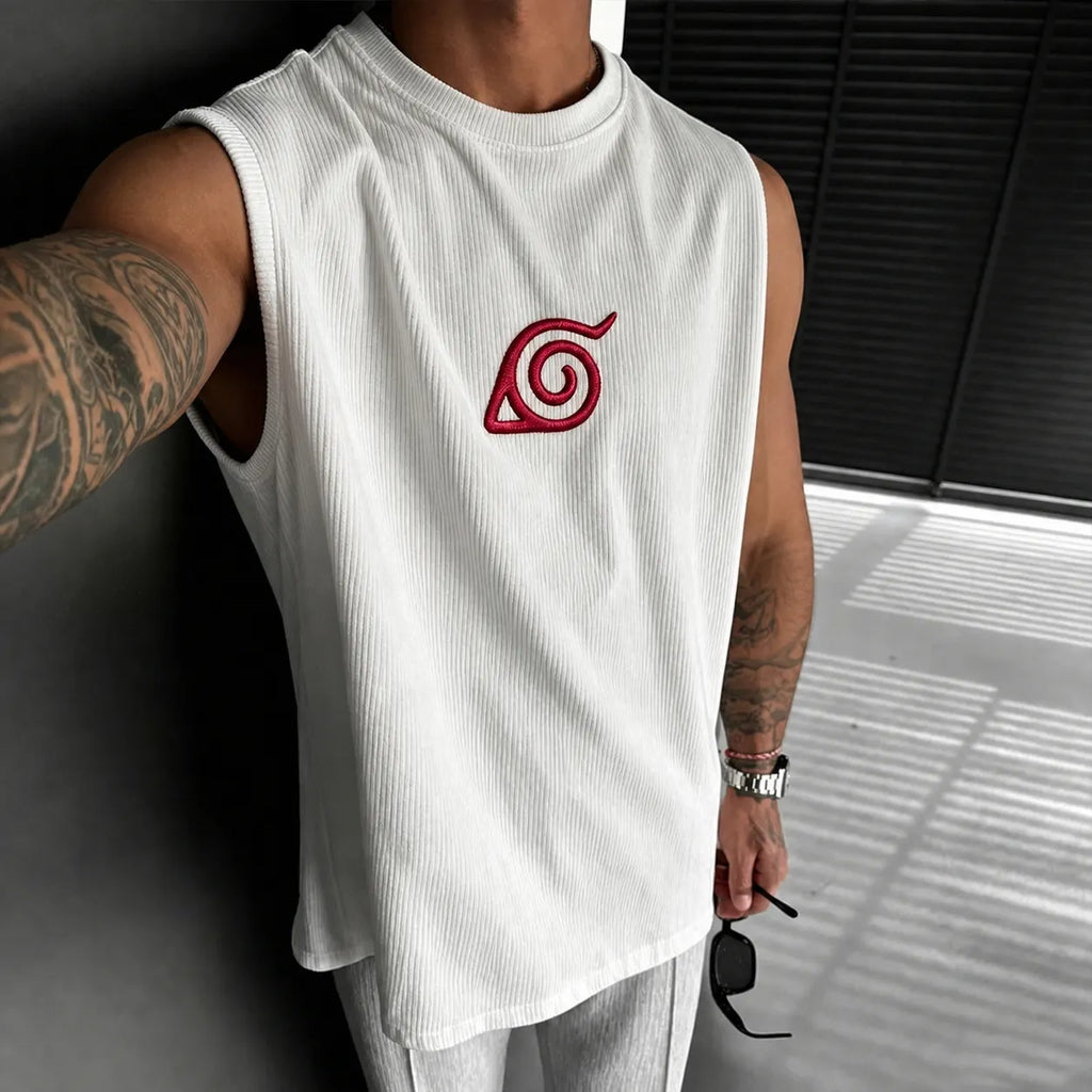 NINDO Unisex Anime-Style Retro Corduroy Tank Top