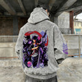 SL-Unisex  Anime Graphic Water wash Streetwear Vintage Hoodie