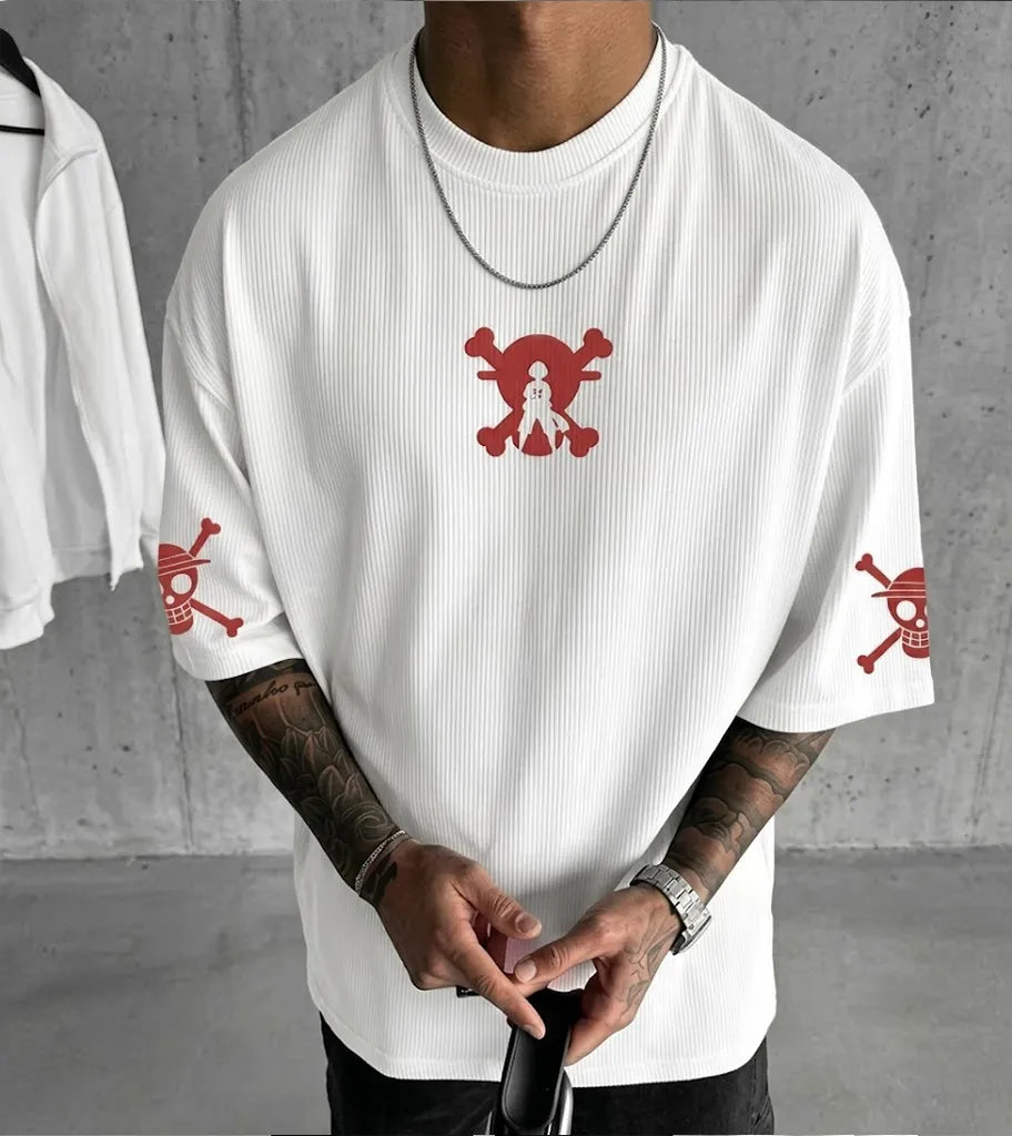One Piece Unisex Anime Inspired Vintage Corduroy T-Shirt