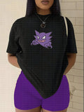 PKM-"Haunter" Anime Inspired Vintage Embroidered T-Shirt
