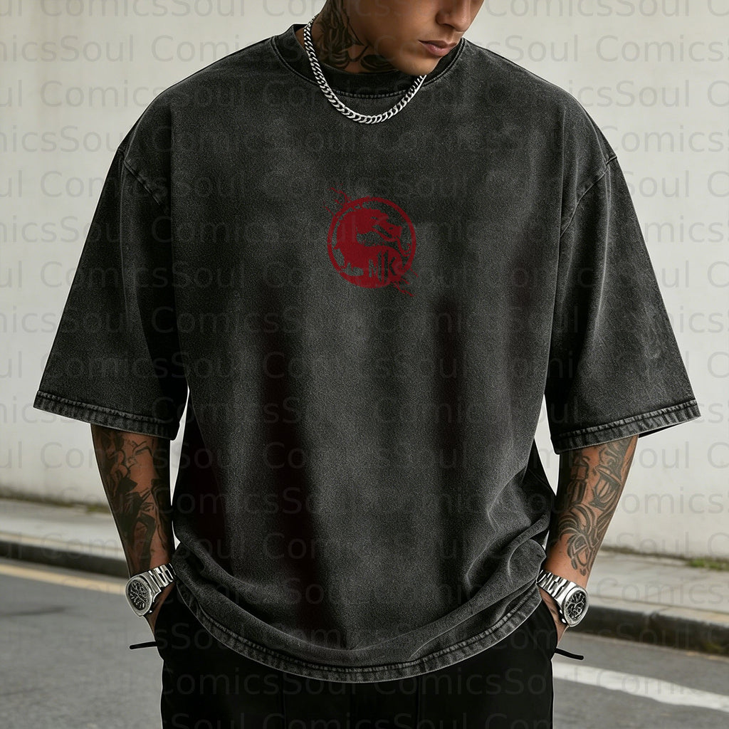 MK-Unisex Anime Inspired Vintage Washed T-Shirt