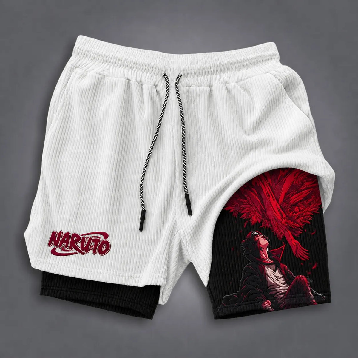 NINDO Unisex Double-layer Shorts With Anime Print