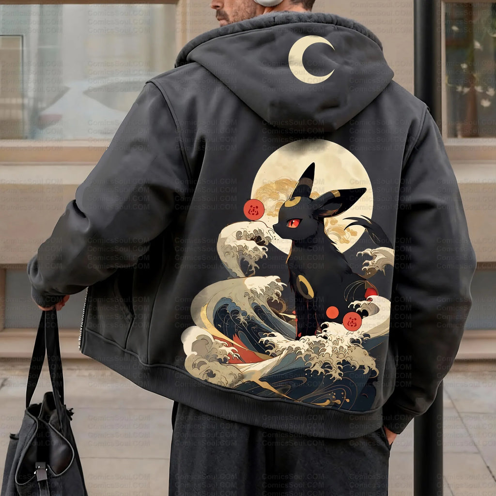 PKM-Unisex Graphic Streetwear Vintage Zipper Cardigan Plush Hoodie