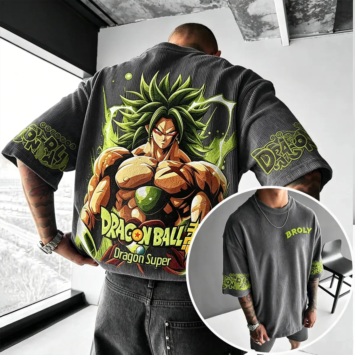 Dragon Ball Unisex Anime Inspired Vintage Corduroy T-Shirt