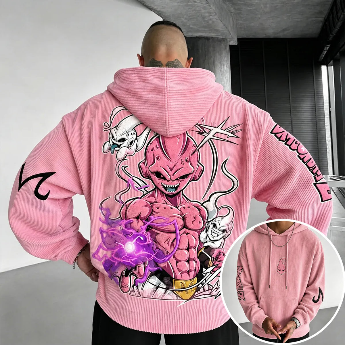 Dragon Ball Unisex Retro Corduroy Hoodie With Anime-style Graphics