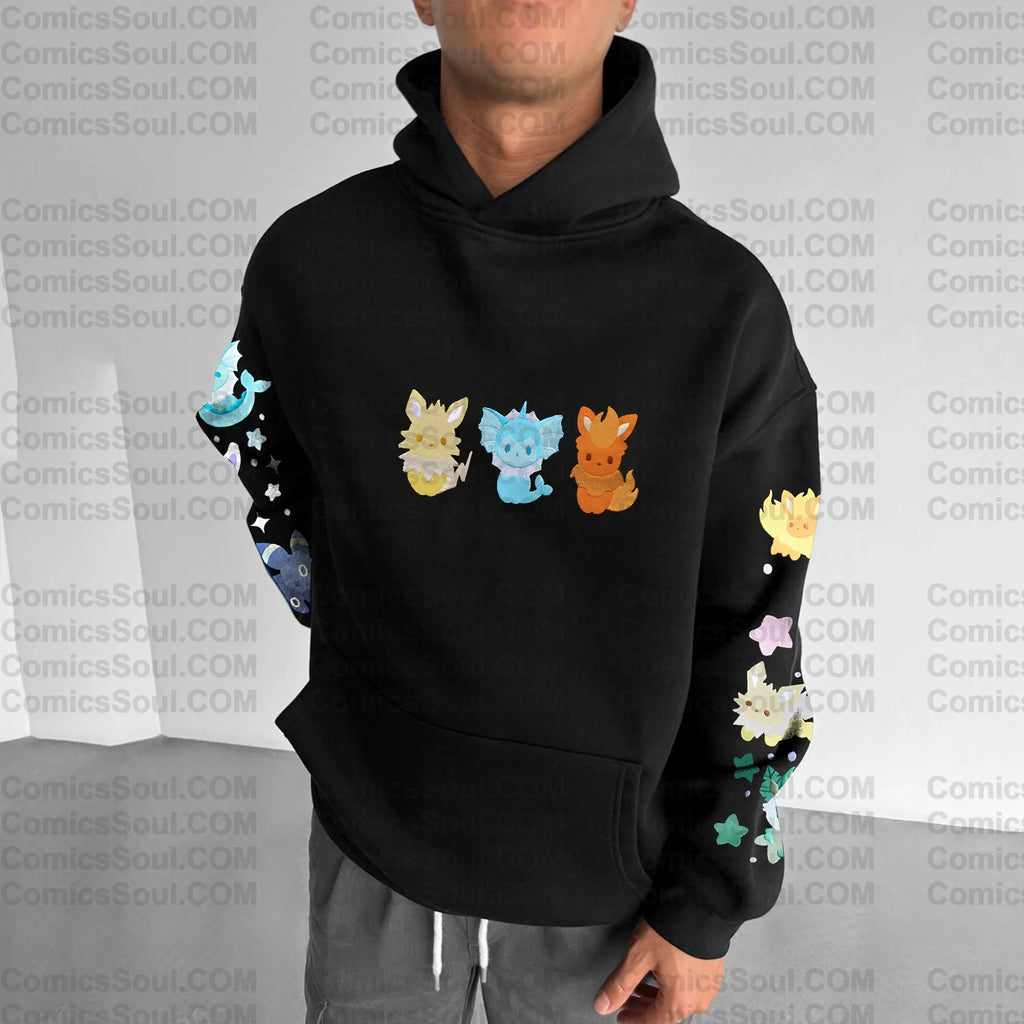 PKM-Plus Velvet Unisex Anime Graphic Streetwear Vintage Hoodie