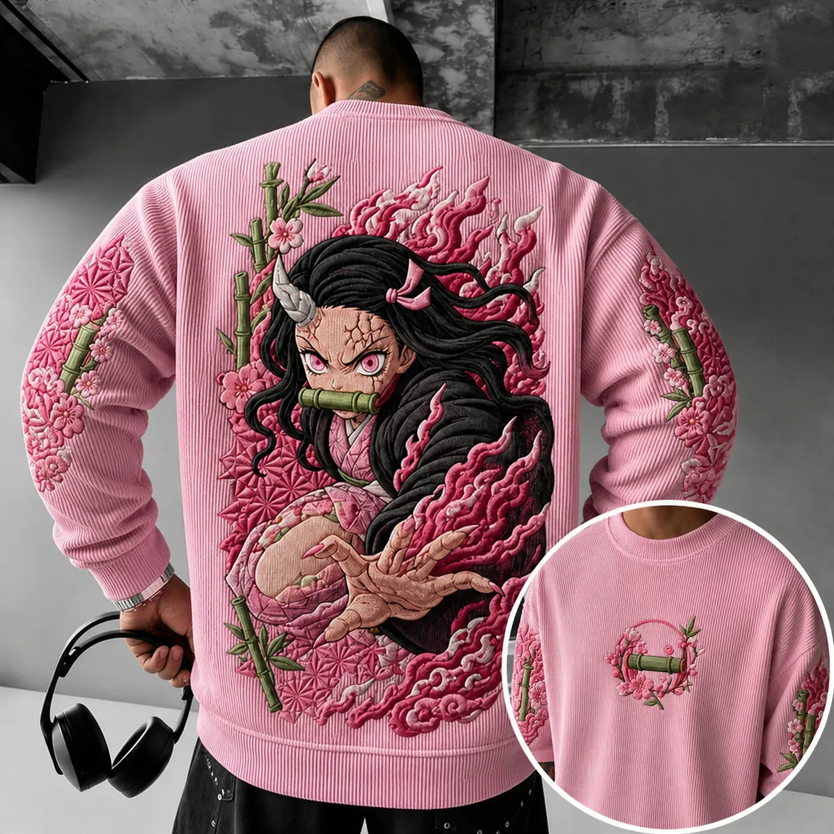 KNY Unisex Anime-print Crewneck Sweatshirt