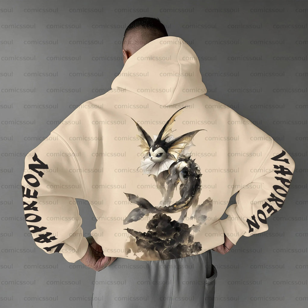 PKM-Unisex Anime Graphic Streetwear Vintage Plush Hoodie