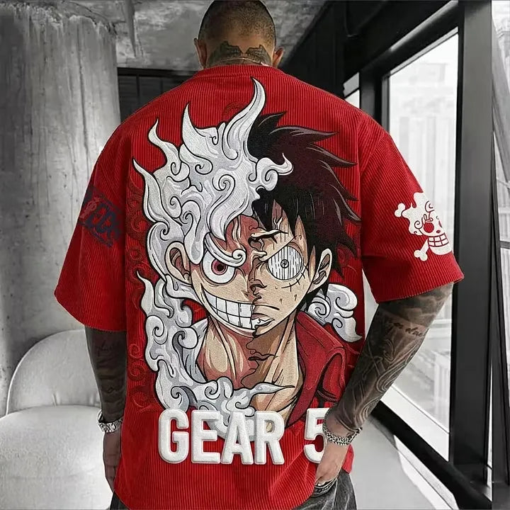 One Piece Unisex Anime Inspired Vintage Corduroy T-Shirt