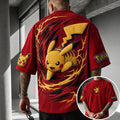 Pokémon Unisex Anime-Style Retro Corduroy Oversized T-Shirt