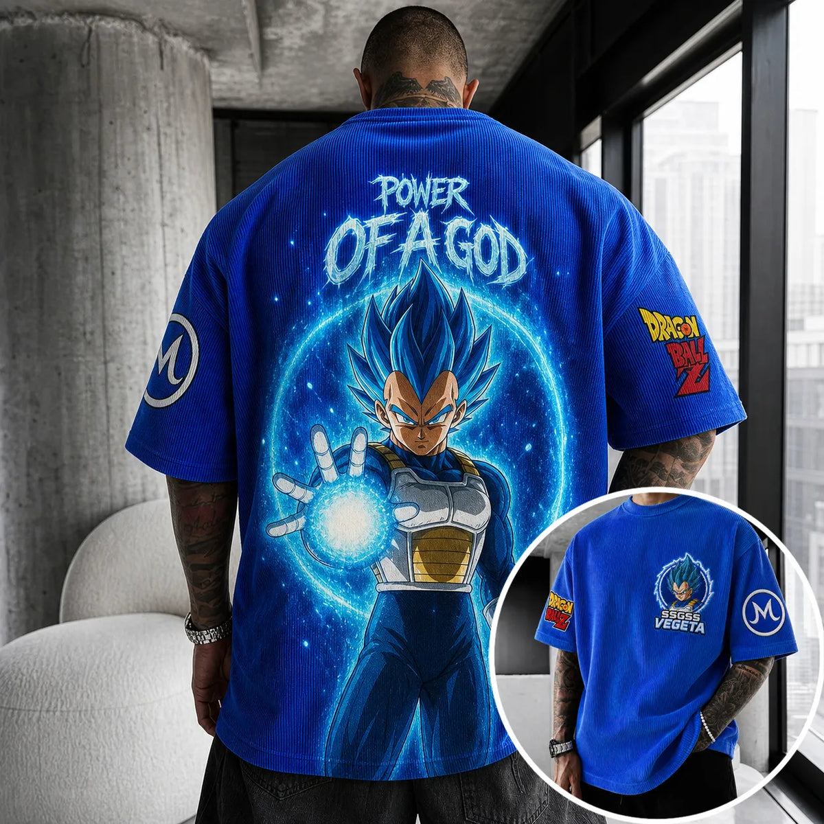 Dragon Ball Unisex Short-Sleeve Corduroy T-Shirt With Anime Print