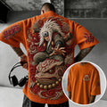 NINDO Unisex Anime-Style Retro Corduroy Oversized T-Shirt