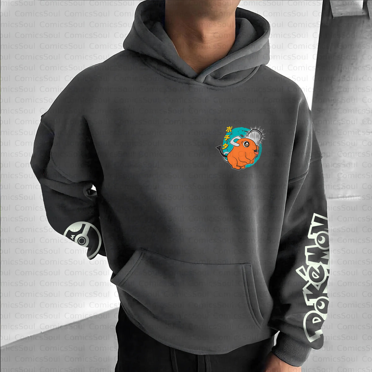 PKM-Unisex Anime Inspired Vintage Plush Hoodie