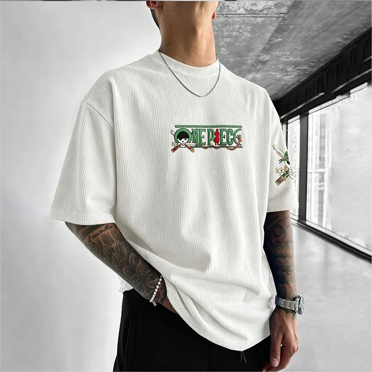 One Piece Unisex Anime Inspired Vintage Corduroy T-Shirt