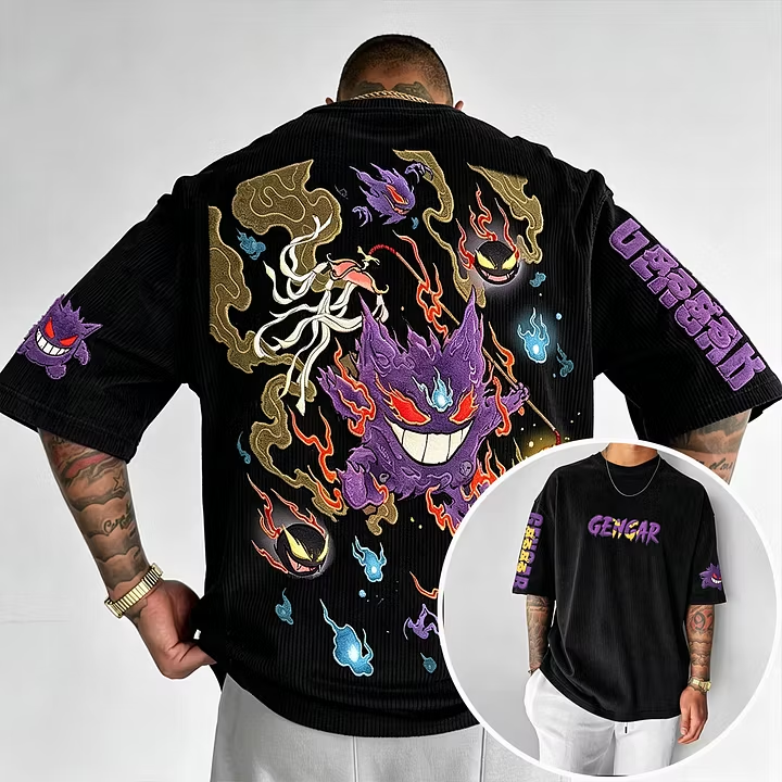 Pokémon Anime-Inspired Vintage Waffle Knit T-Shirt