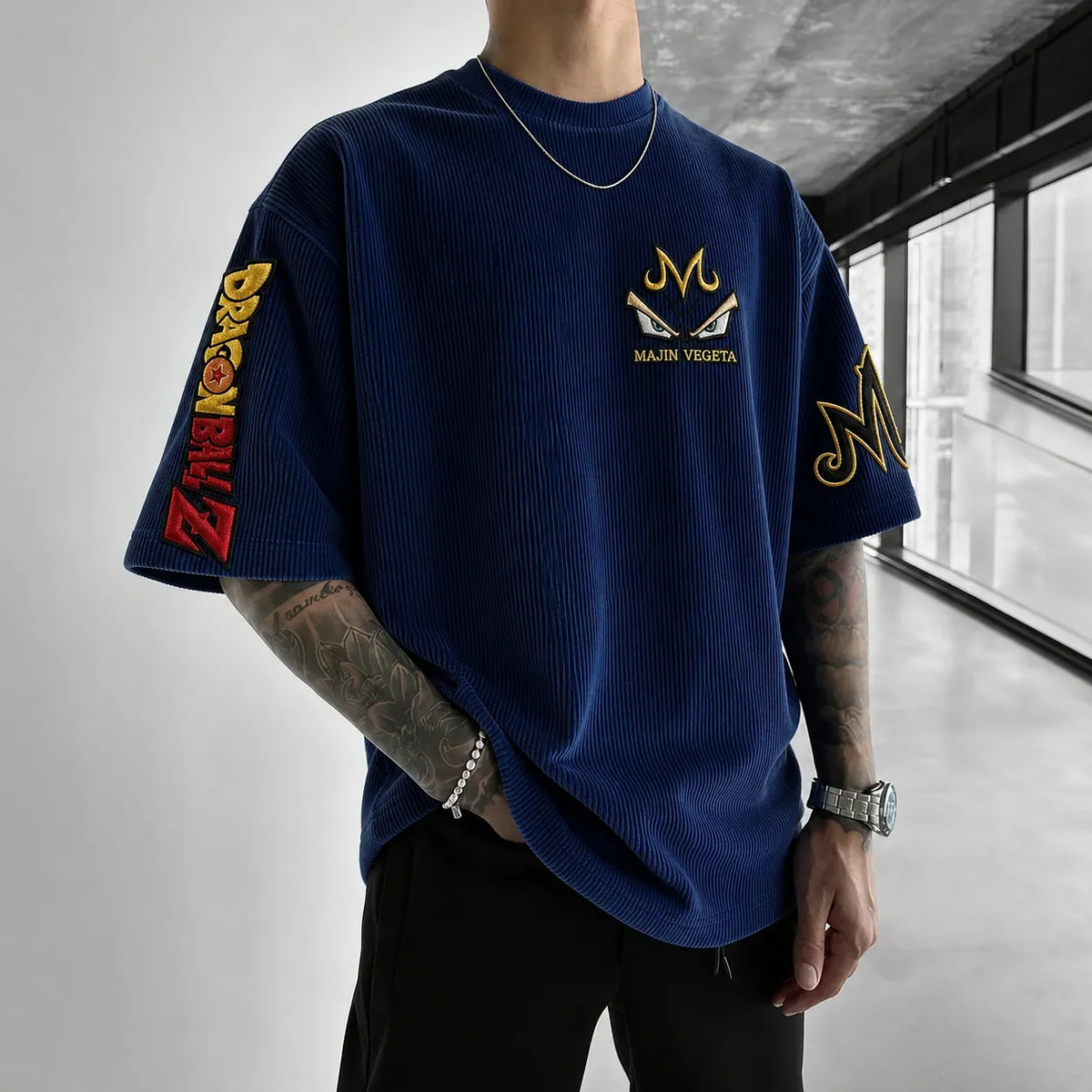 Dragon Ball Unisex Short-Sleeve Corduroy T-Shirt With Anime Print