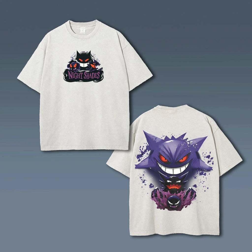 PKM-Unisex Anime Style Vintage Washed T-Shirt