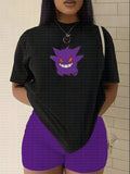 PKM-"Gengar" Anime Inspired Vintage Embroidered T-Shirt