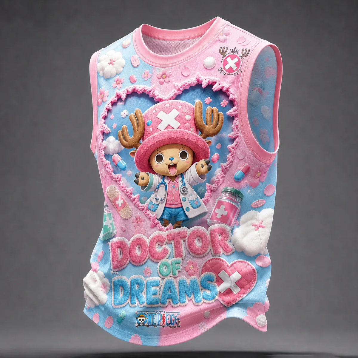 One Piece Pirate Crew Graphic Crew-Neck Tank Top