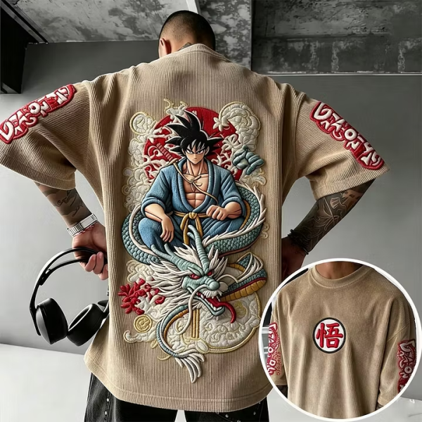 Dragon Ball Unisex Anime Inspired Vintage Corduroy T-Shirt