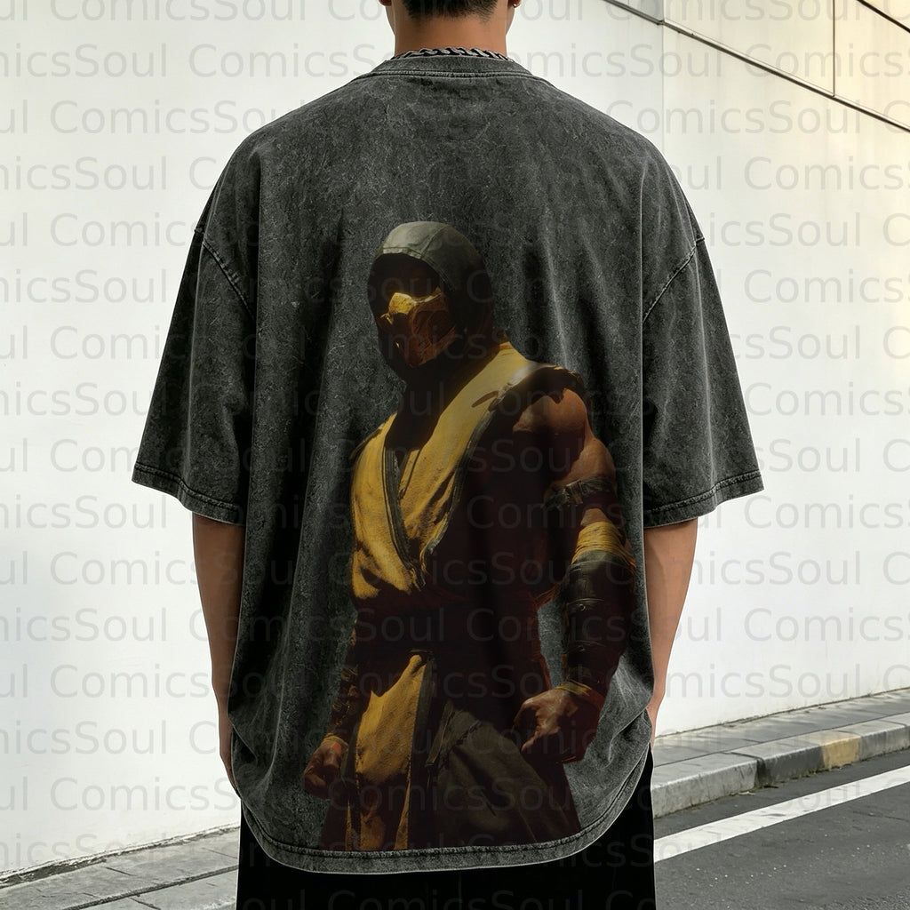 MK-Unisex Anime Inspired Vintage Washed T-Shirt