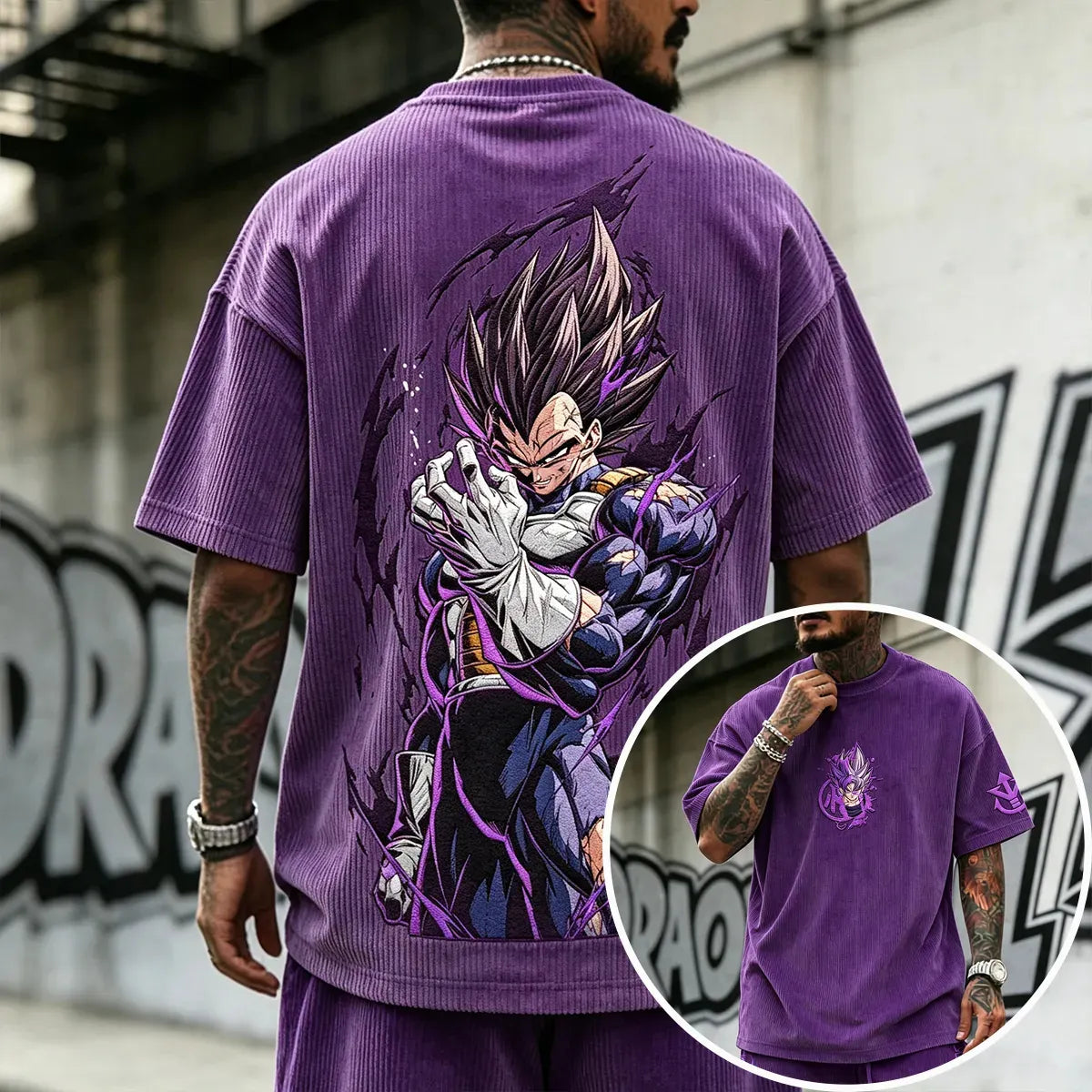 Dragon Ball Unisex Anime Inspired Vintage Corduroy T-Shirt