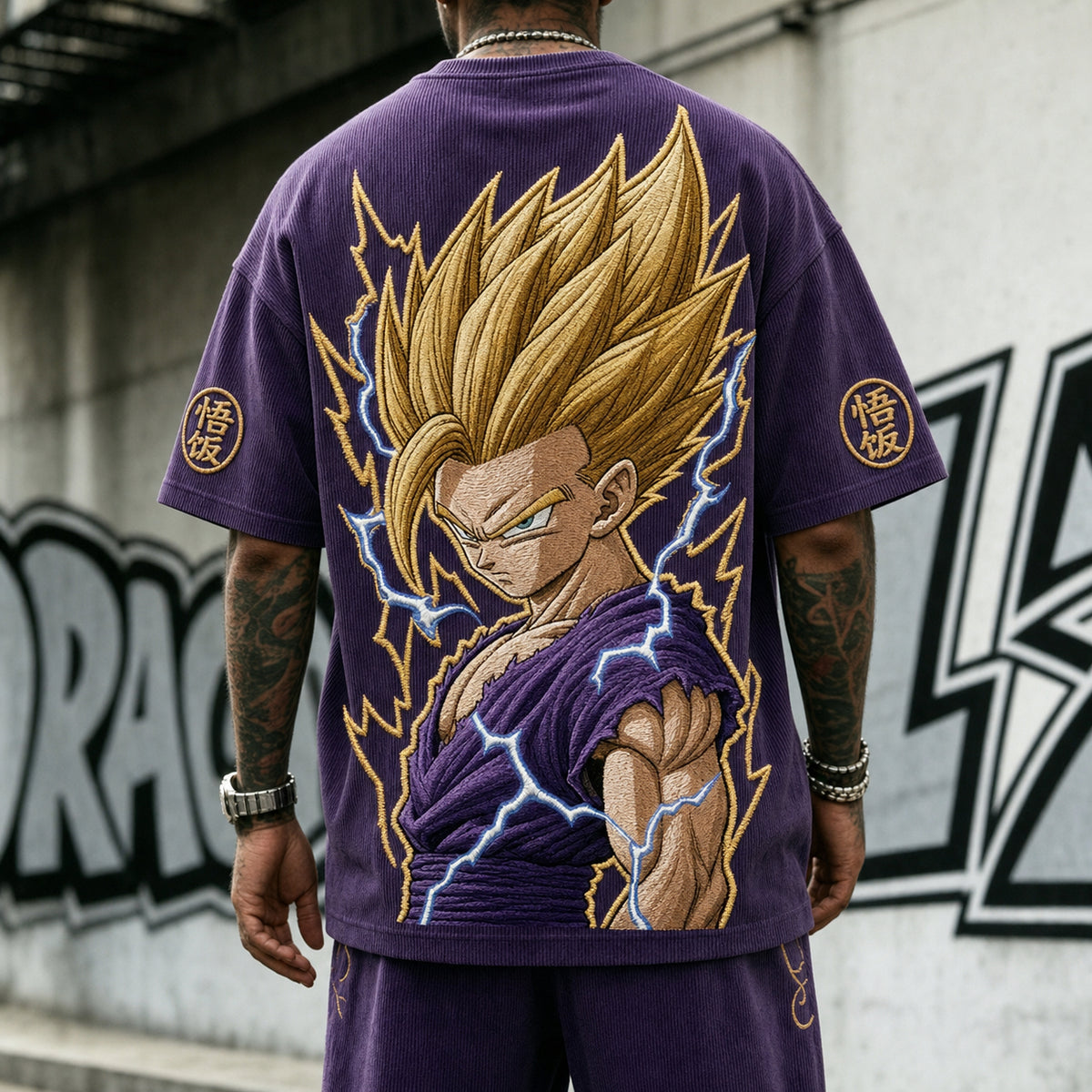 Dragon Ball Unisex Short-Sleeve Corduroy T-Shirt With Anime Print