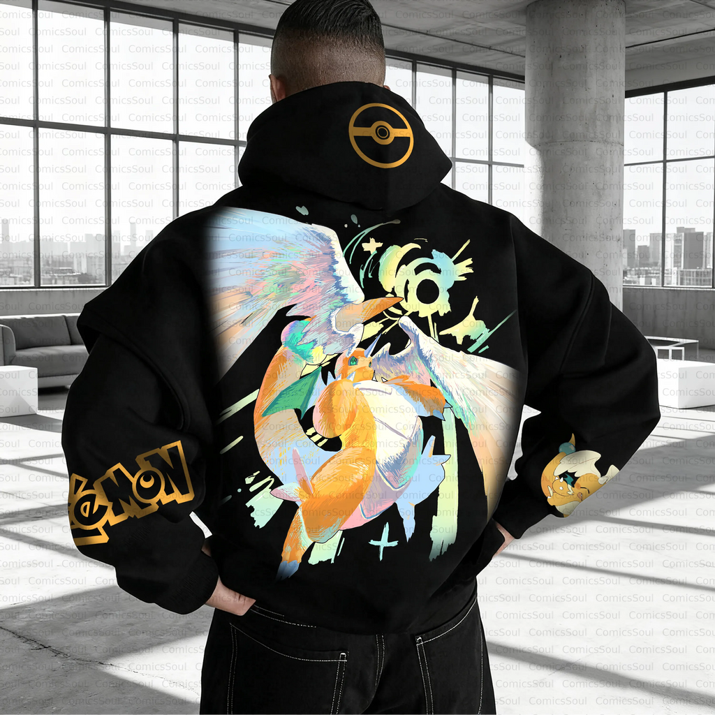 PKM-Unisex Anime Inspired Vintage Plush Hoodie