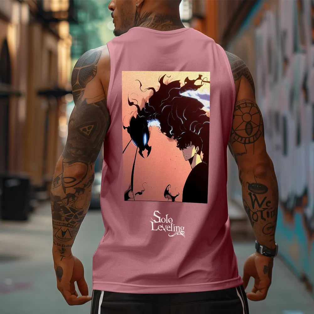 SL-Oversized Anime Print Gym Tank Top